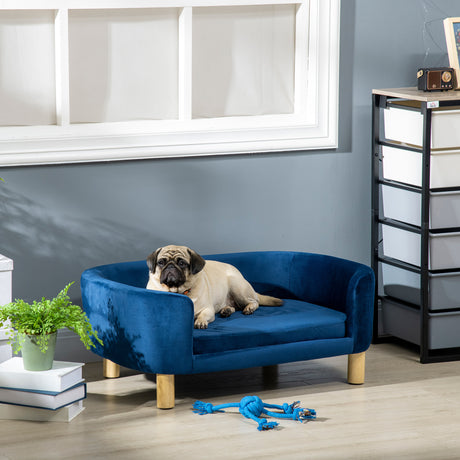 easycomfort cuccia da interni divano per gatti o cani di taglia piccola e media in velluto blu
