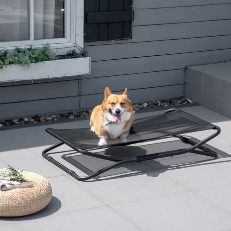easycomfort brandina per cani di taglia piccola e media rialzata in acciaio e tessuto traspirante 111x65.5x19cm nero