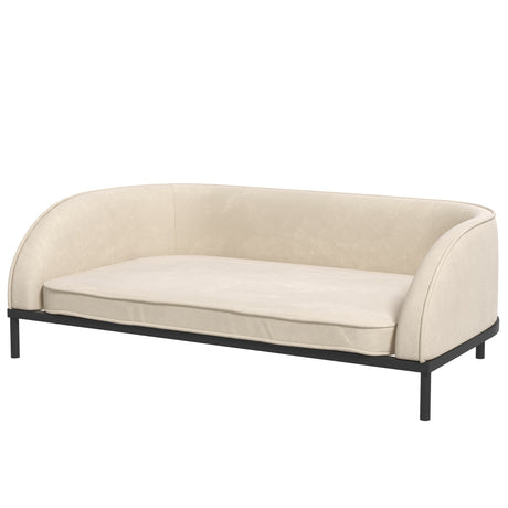 easycomfort easycomfort divano per cani taglia media e grande con cuscino rimovibile e sfoderabile vellutato crema