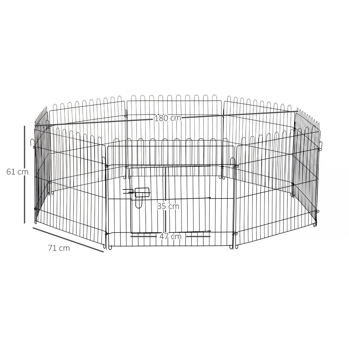 easycomfort easycomfort recinto per animali gatti cani cuccioli gabbia in acciaio 158 x 61cm nero