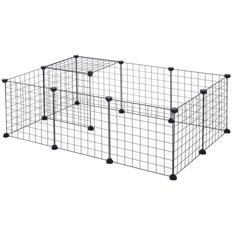 easycomfort easycomfort recinto modulare per animali domestici nero 12 moduli 35x35cm