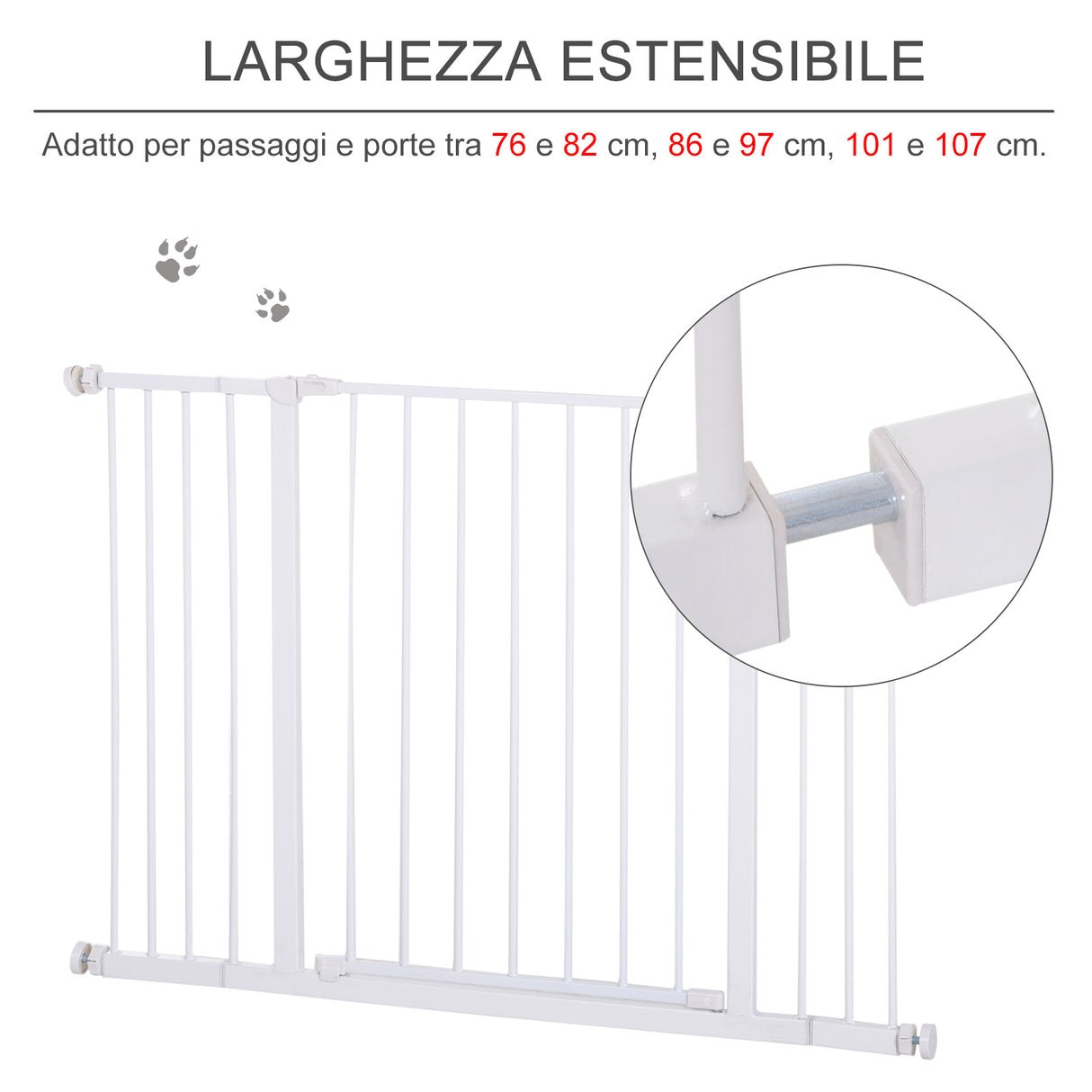 easycomfort easycomfort cancellino per cani estensibile da 72 107cm montaggio a pressione