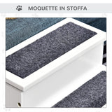easycomfort scaletta per cani a 3 gradini con tappeto antiscivolo e spazio interno 40.5x44.5x38cm bianco