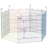 easycomfort cancellino per cani a 6 pannelli in metallo con chiusura a scatto o120x60 cm multicolore