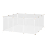 easycomfort recinto per conigli cuccioli e piccoli animali modulabile in metallo e pp 12 pannelli da 35x45cm bianco