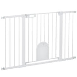 easycomfort cancelletto per cani estensibile con porta a chiusura automatica in metallo e abs 75 131x76 cm bianco