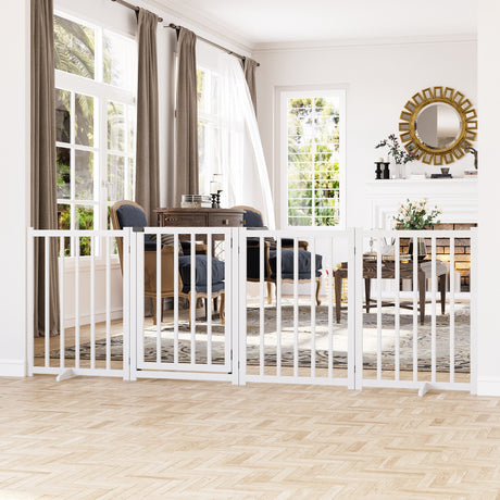 easycomfort cancellino pieghevole per cani piccola media taglia con serratura in legno 237.5x36x80cm bianco
