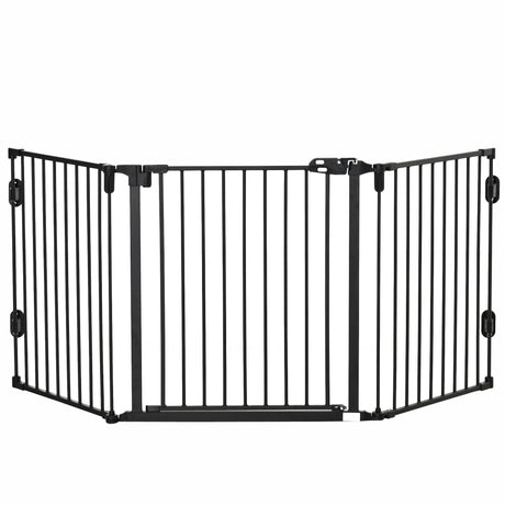 easycomfort easycomfort cancelletto di sicurezza pieghevole e regolabile in acciaio barriera per cani con chiusura automatica e sistema di blocco nero