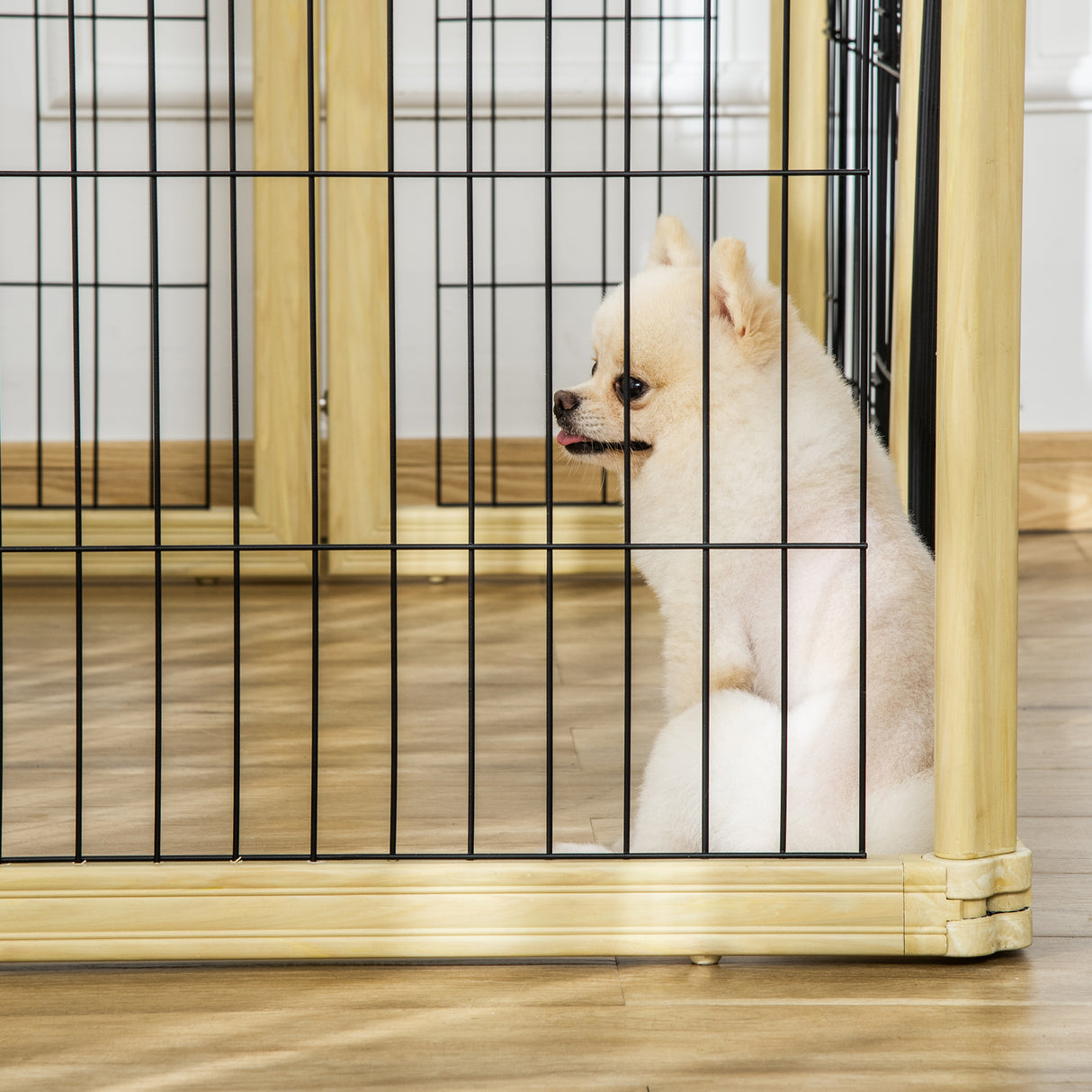 easycomfort box per cani recinto per animali 6 pannelli con porta e doppi fermi 70x62cm