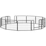 easycomfort recinto per cani e animali domestici con 12 pannelli modulabili in acciaio e 2 ingressi 80x1.5x60cm nero