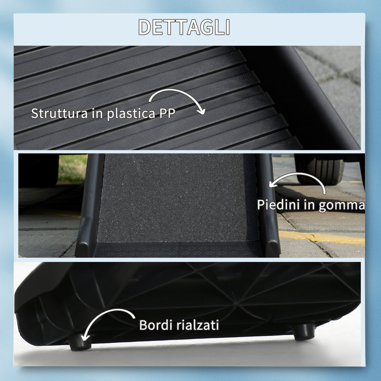easycomfort rampa per cani in pp con rivestimento antiscivolo per bagagliaio inferiore a 75 cm 155x39x14 cm nero