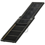 easycomfort rampa per cani pieghevole antiscivolo in legno con maniglia laterale 43x165x6.5 cm nero