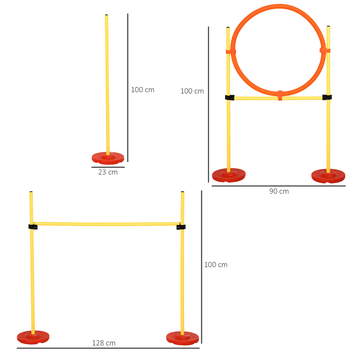easycomfort easycomfort set agility dog con paletti ed anello regolabile per addestramento cani