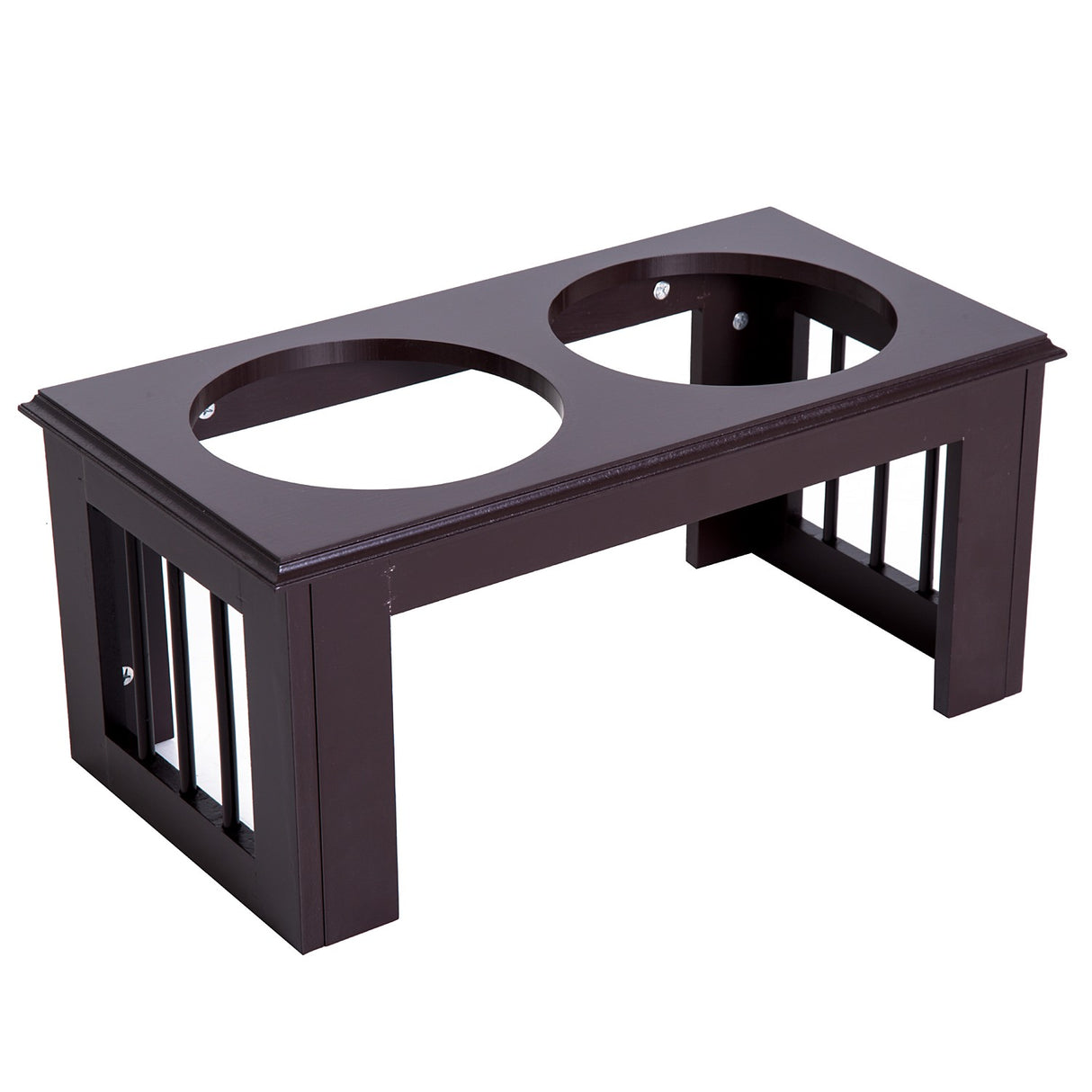 easycomfort easycomfort doppia ciotola rialzata per cani in acciaio inox e mdf 58.4x 30.5x 25.4cm