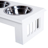 easycomfort easycomfort ciotola rialzata per cani in acciaio inossidabile 2 piatti 44x24x15cm