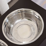 easycomfort easycomfort portaciotole rialzato per cani con 2 ciotole di 24cm in acciaio inox