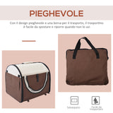 easycomfort easycomfort trasportino per cani e gatti pieghevole caffe 61x46x51cm