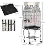 easycomfort gabbia per uccelli e canarini voliera con ruote in metallo nero 51x51x153 cm