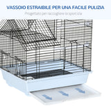 easycomfort gabbia per uccelli in metallo con maniglia vassoio estraibile pioli e altalena 39x33x47cm bianco
