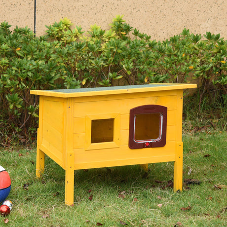 easycomfort easycomfort cuccia casetta per animali domestici in legno di abete 70x51.5x60cm
