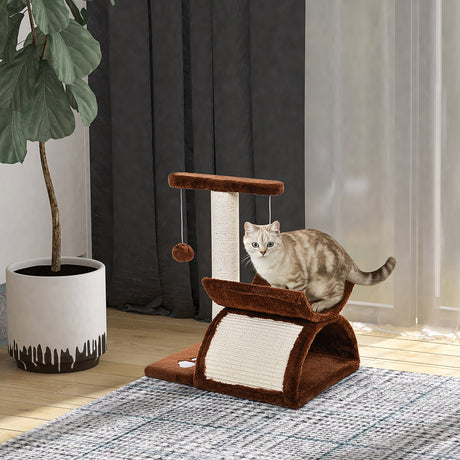 easycomfort easycomfort albero per gatti tunnel in sisal marrone 40x30x43cm