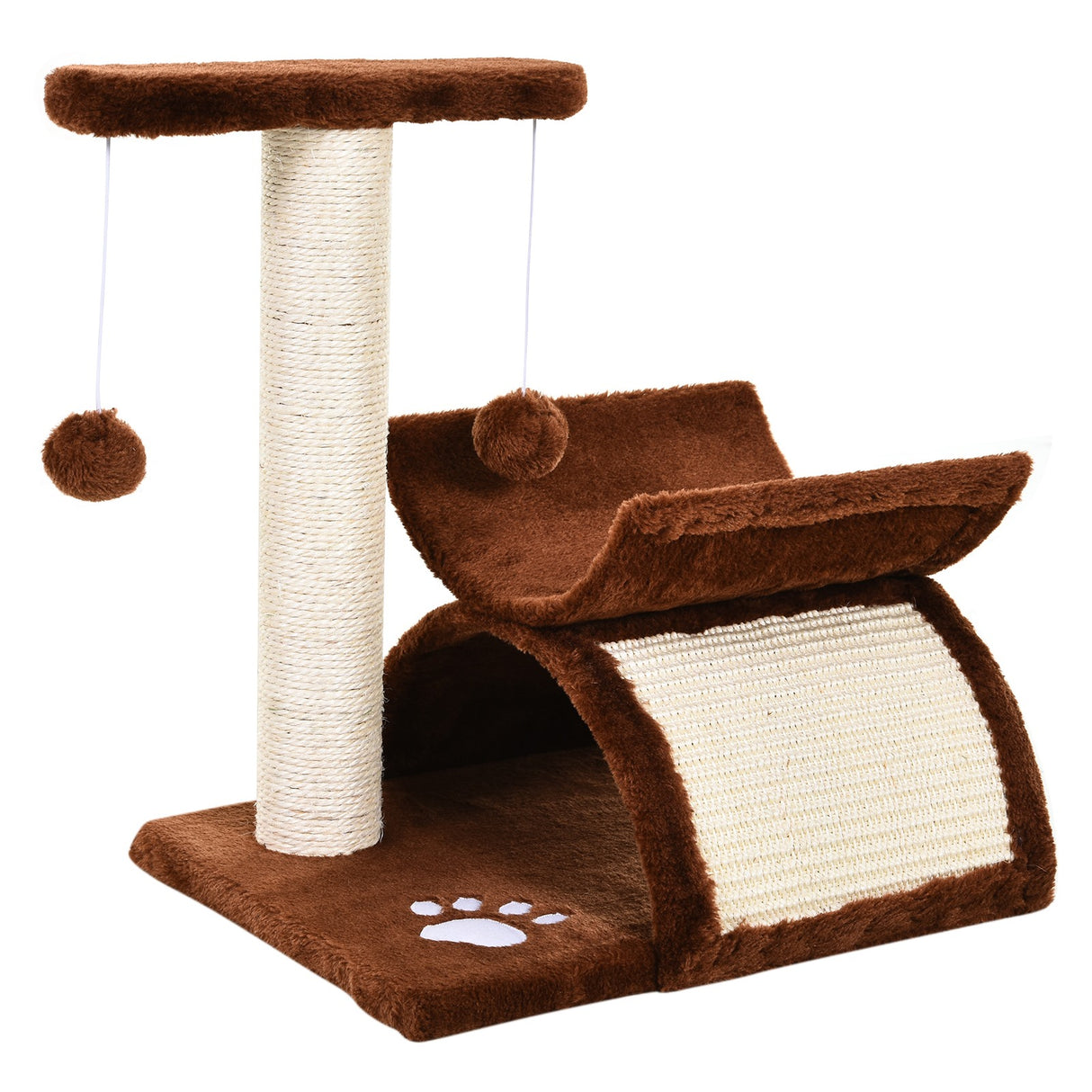 easycomfort easycomfort albero per gatti tunnel in sisal marrone 40x30x43cm