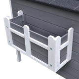 easycomfort easycomfort cuccia da esterno rialzata con balconcino e tetto impermeabile in legno grigio 83x66.5x74.7cm