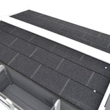 easycomfort easycomfort cuccia da esterno rialzata con balconcino e tetto impermeabile in legno grigio 83x66.5x74.7cm
