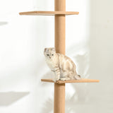 easycomfort albero tiragraffi per gatti a 4 livelli fissaggio a soffitto regolabile 43x27x228 260cm
