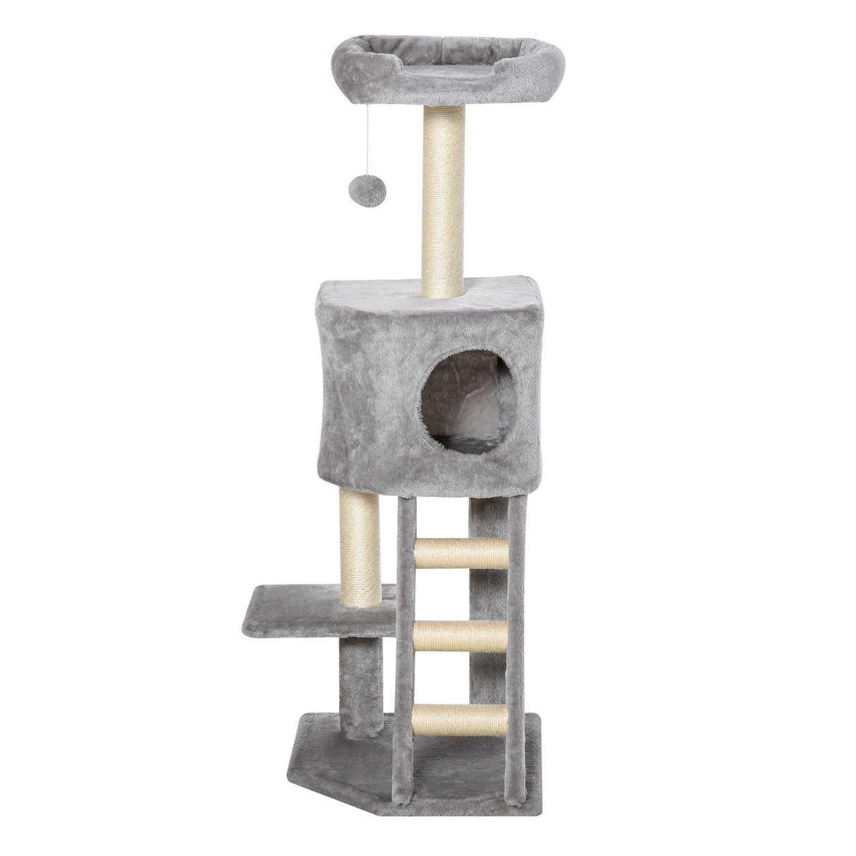 easycomfort easycomfort tiragraffi multilivello per gatti cuccia e corde in sisal grigio chiaro