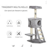 easycomfort easycomfort tiragraffi multilivello per gatti cuccia e corde in sisal grigio chiaro
