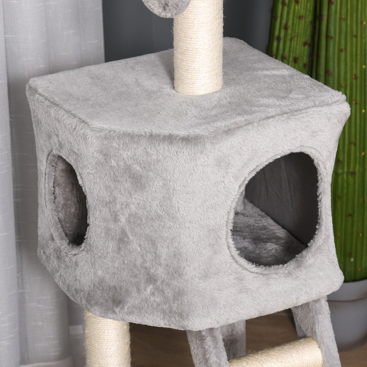 easycomfort easycomfort tiragraffi multilivello per gatti cuccia e corde in sisal grigio chiaro