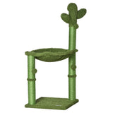 easycomfort easycomfort albero tiragraffi per gatti fino 4 5kg a forma di cactus con palline e amaca 40x40x96cm verde