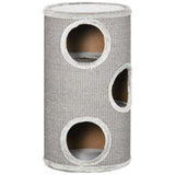 easycomfort cuccia per gatti a 3 livelli con tiragraffi in sisal e peluche o38x70cm grigio chiaro