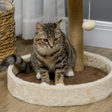 easycomfort tiragraffi per gatti da 5kg max con lettino e pallina da gioco in truciolato peluche e corda di juta 41x41x44 cm