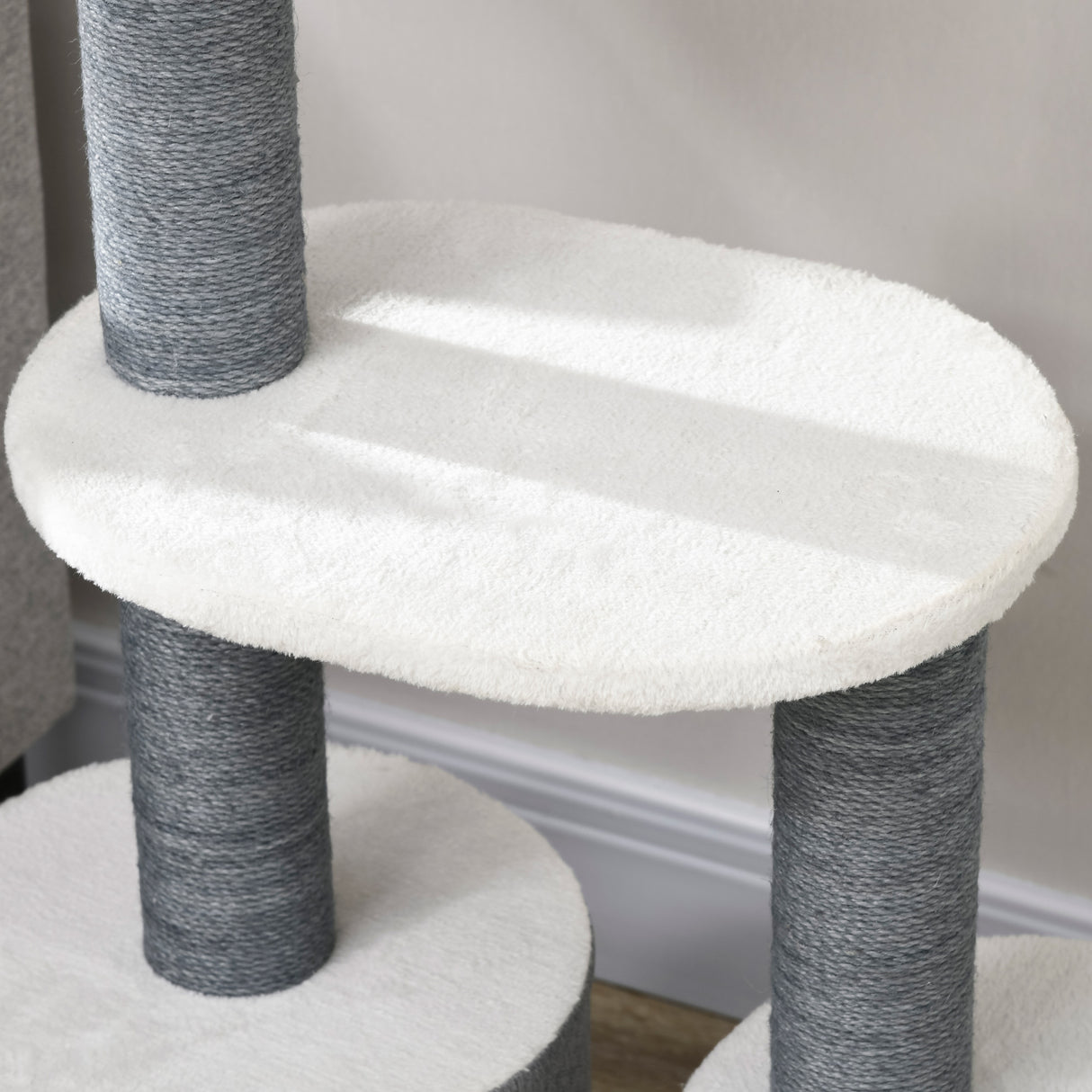 easycomfort easycomfort albero per gatti con lettino casetta e tiragraffi 55 5x30 5x98 cm bianco