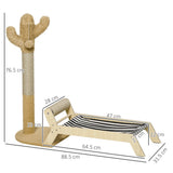 easycomfort amaca per gatti con tiragraffi per gatti a forma di cactus design 2 in 1 per interni 88.5x31.5x76.5 cm