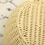 easycomfort casetta per gatti a 2 livelli in rattan pe con cuscino lavabile o40x30 cm beige