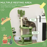 easycomfort easycomfort albero per gatti a forma di cactus con tiragraffi e 2 palline da gioco 35x31x55 5 cm verde e bianco
