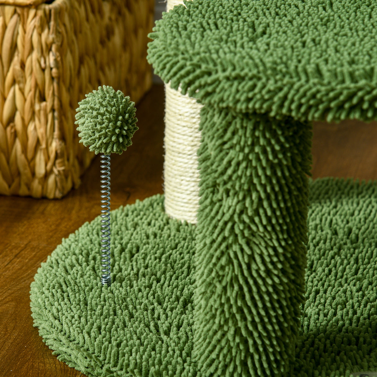 easycomfort easycomfort albero per gatti a forma di cactus con tiragraffi e 2 palline da gioco 35x31x55 5 cm verde e bianco