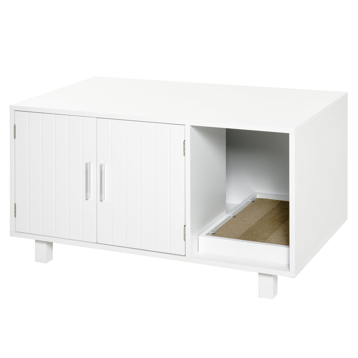 easycomfort easycomfort mobile per lettiera gatti in legno 2 ante e apertura laterale con tiragraffi
