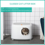 easycomfort lettiera per gatti apribile in pp con paletta e coperchio inclusi 55x40x39cm bianca e grigia