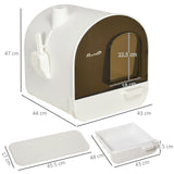 easycomfort lettiera per gatti chiusa con filtri paletta e vassoio removibile struttura in pp 43x44x47 cm bianca e nera