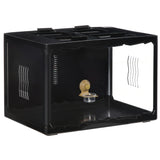easycomfort easycomfort terrario per tartarughe di terra e rettili con termometro 18 34 60x40x40 5 cm nero