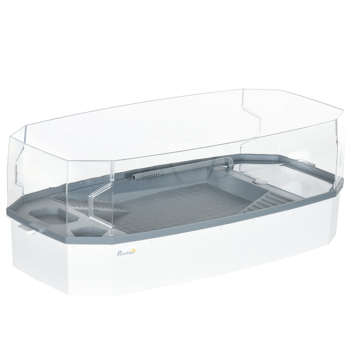 easycomfort vasca per tartarughe multifunzione con tubo e pompa d acqua 62x31x 21cm bianca