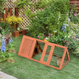 easycomfort easycomfort gabbia per conigli in legno di abete 118x50x45cm