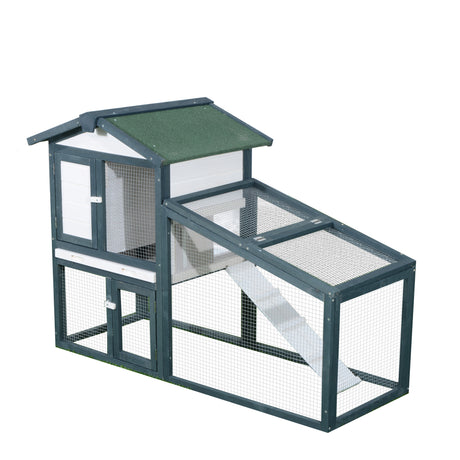 easycomfort easycomfort gabbia per conigli animali in legno di abete doppia porta 140x65x100cm