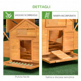 easycomfort easycomfort pollaio da giardino gabbia per galline impermeabile in legno 150x100x96.5 cm