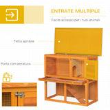 easycomfort easycomfort gabbia per conigli conigliera da esterno in legno di abete 90x45x80cm