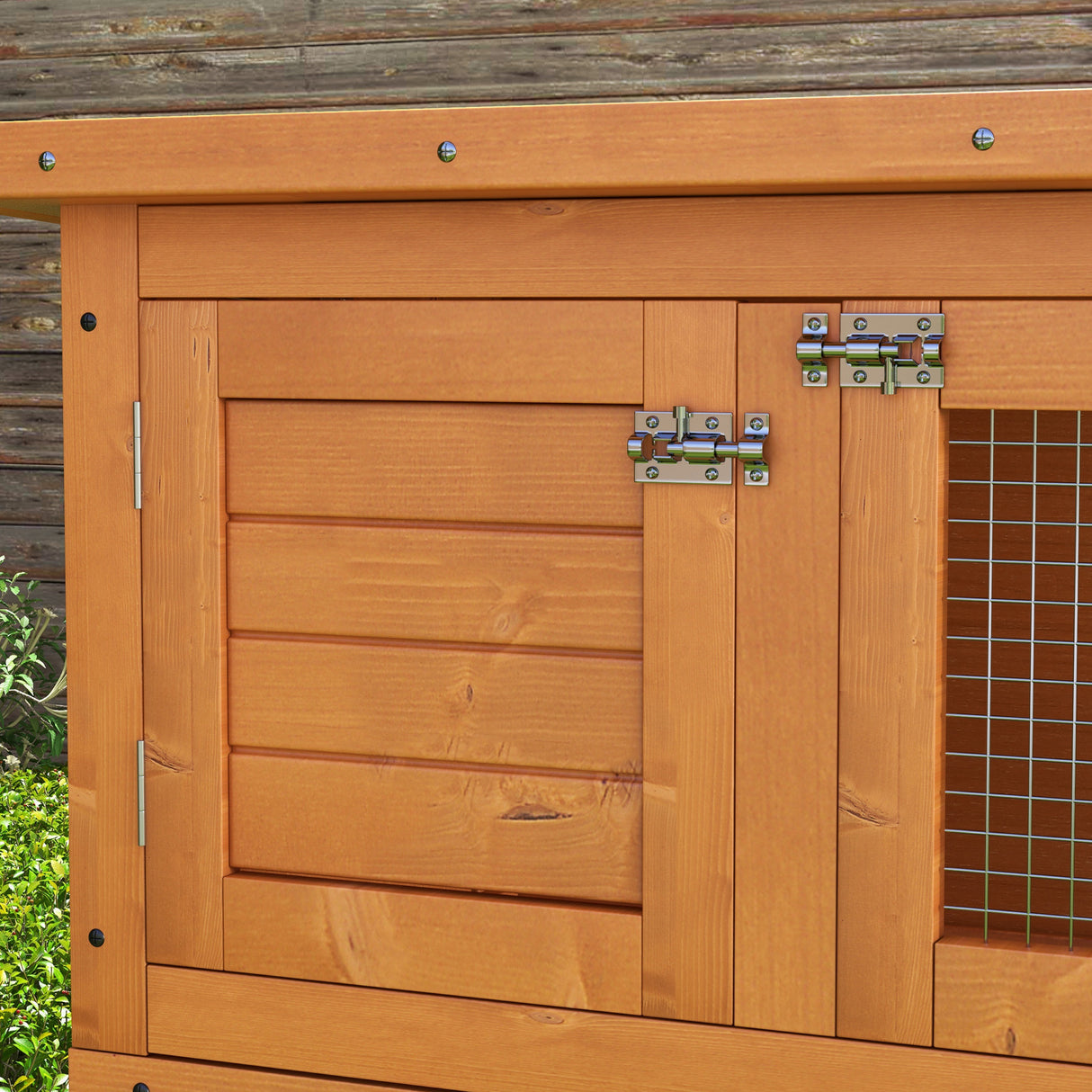 easycomfort easycomfort gabbia per conigli conigliera da esterno in legno di abete 90x45x90cm